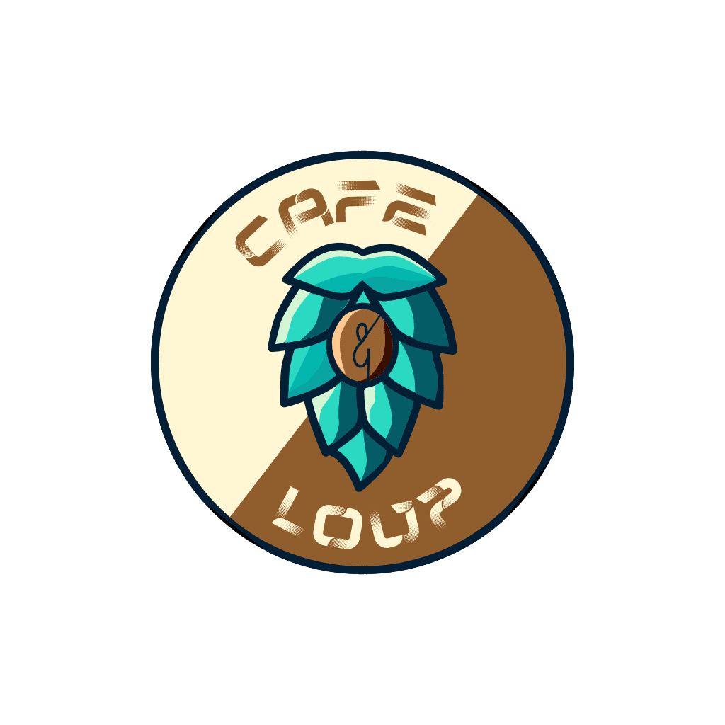 Satz und Sud : Logo_1 Logo von Satz und Sud Ein Hopfen mit einer Kaffeebohne in der Mitte